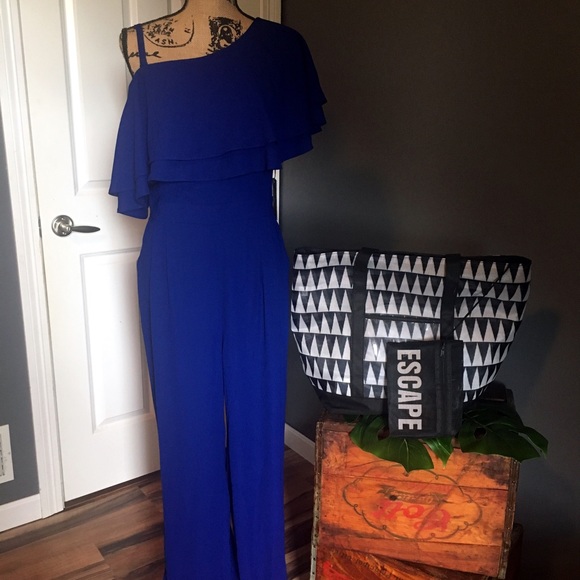 vince camuto ruffle jumpsuit